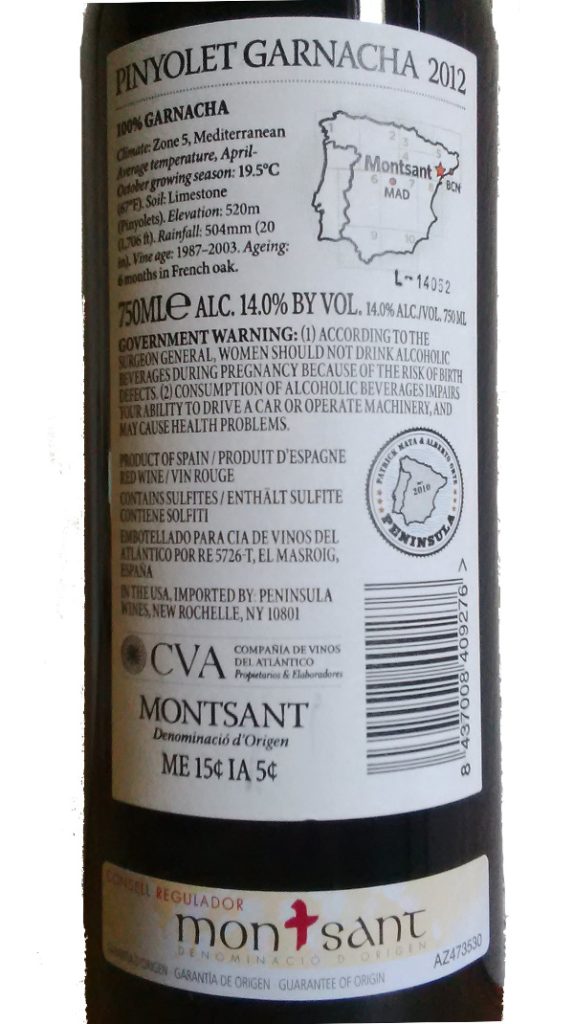 Pinyolet Garnacha 2012