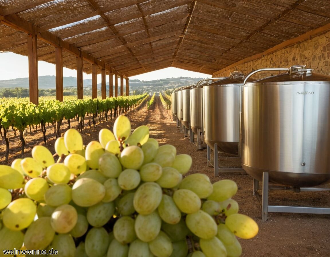 Weinstile und Ausbau: Trocken, selten süß, oft im Edelstahltank - Assyrtiko Rebsorte